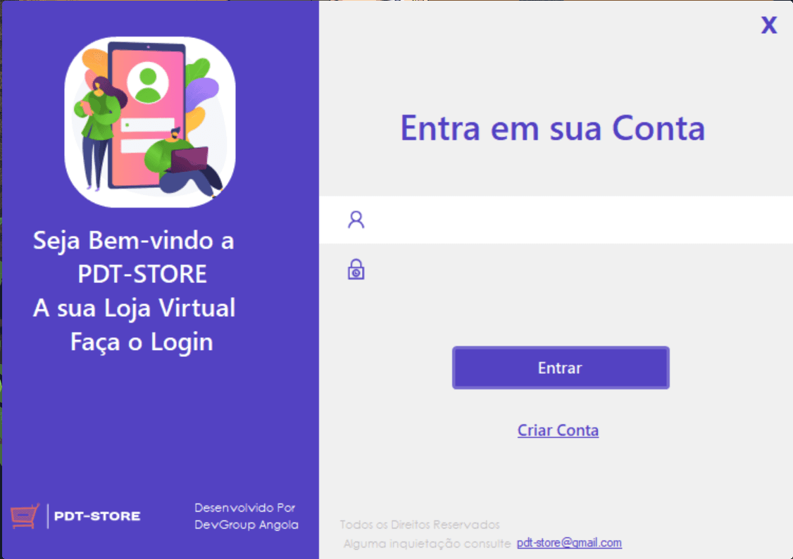 Capa do projeto Tela de login